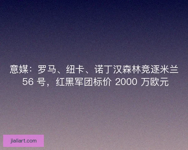 意媒：罗马、纽卡、诺丁汉森林竞逐米兰 56 号，红黑军团标价 2000 万欧元