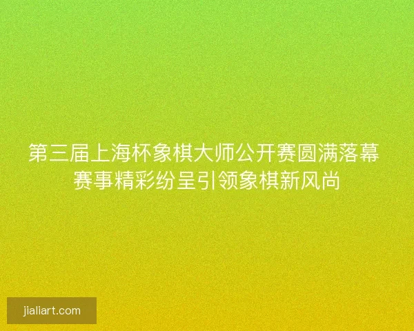 第三届上海杯象棋大师公开赛圆满落幕 赛事精彩纷呈引领象棋新风尚