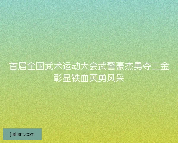 首届全国武术运动大会武警豪杰勇夺三金彰显铁血英勇风采