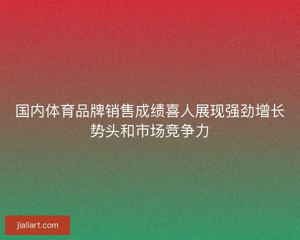国内体育品牌销售成绩喜人展现强劲增长势头和市场竞争力